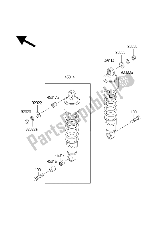 All parts for the Suspension & Shock Absorber of the Kawasaki EL 252 2001