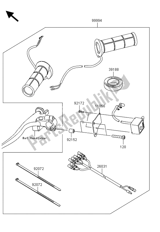 All parts for the Accessory (grip Heater) of the Kawasaki Z 1000 SX 2013