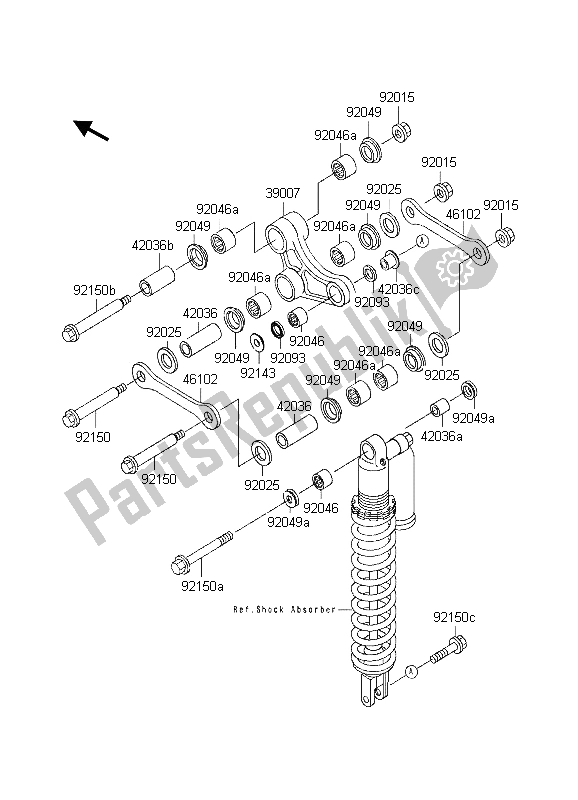 Tutte le parti per il Sospensione del Kawasaki KX 250 1998