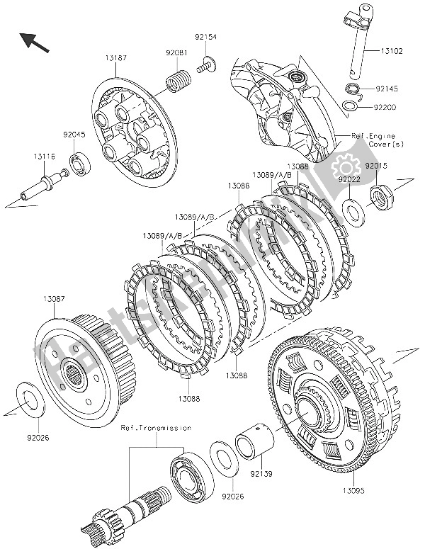 All parts for the Clutch of the Kawasaki Vulcan S 650 2016