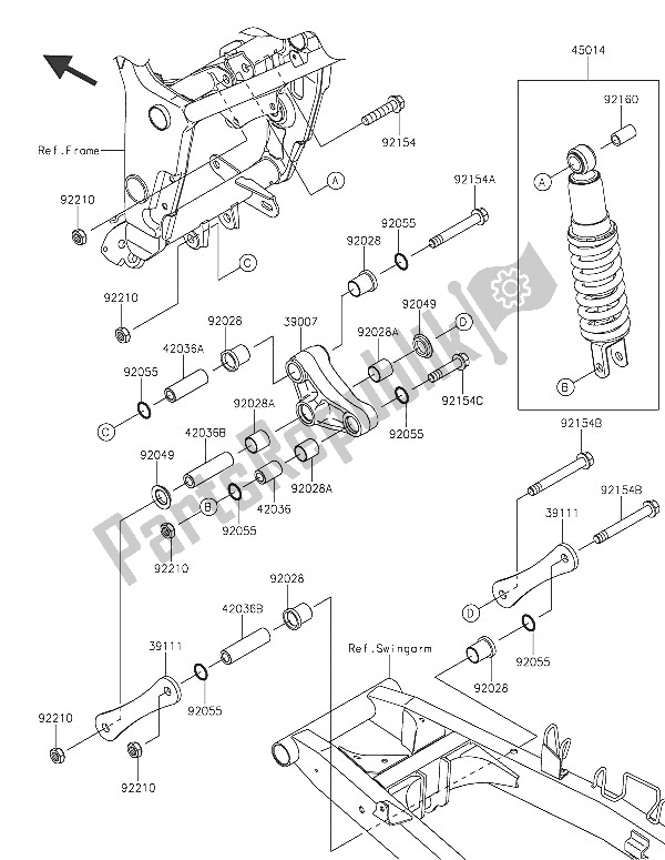 Todas las partes para Suspensión Y Amortiguador de Kawasaki Z 300 2016