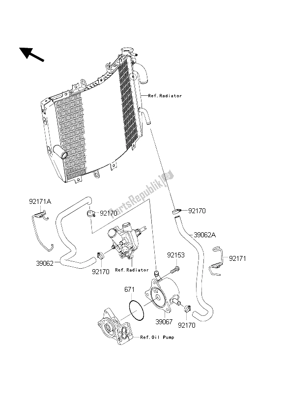 Todas las partes para Enfriador De Aceite de Kawasaki Ninja ZX 10 RR 1000 2004