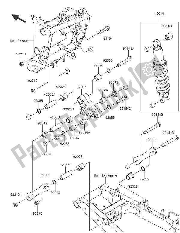 All parts for the Suspension & Shock Absorber of the Kawasaki Z 300 ABS 2016