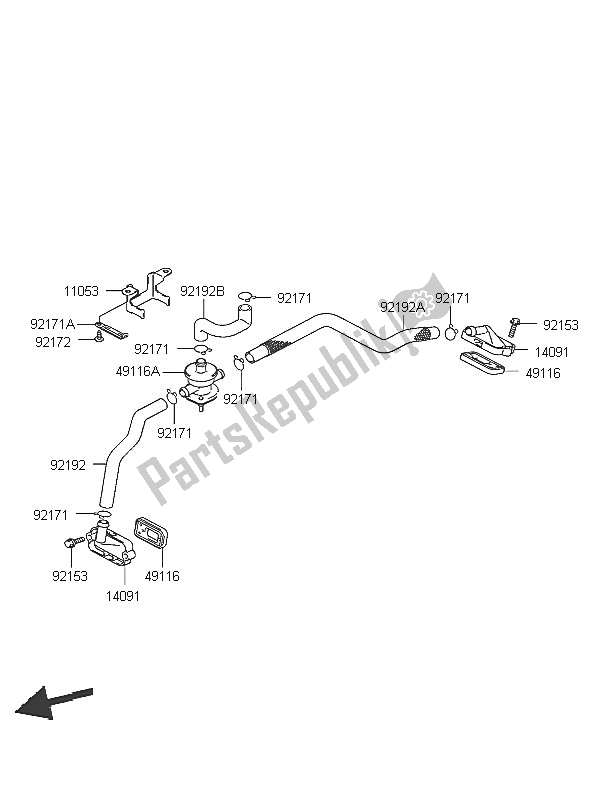 Tutte le parti per il Seconda Aria del Kawasaki KLV 1000 2005