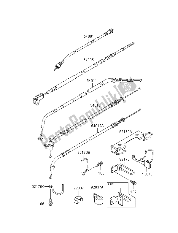 Tutte le parti per il Cavi del Kawasaki EN 500 1997