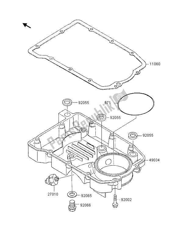 Tutte le parti per il Coppa Dell'olio del Kawasaki GPX 600R 1995