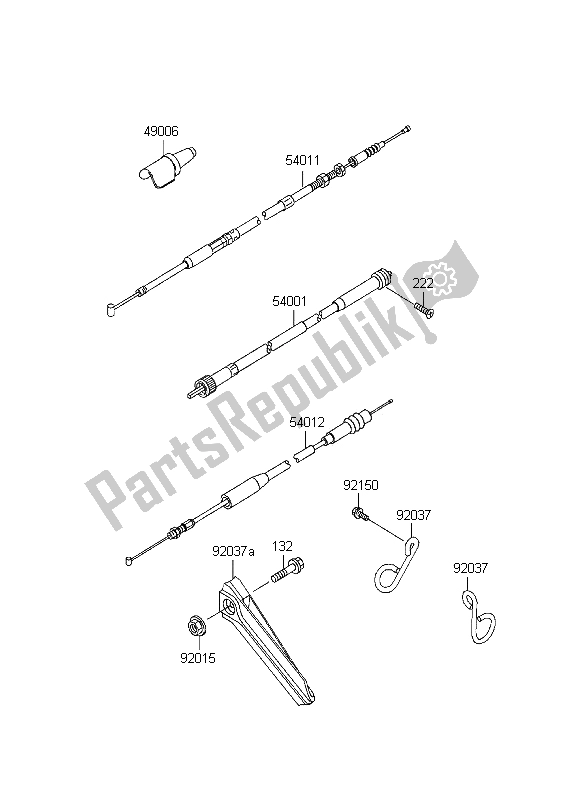 Toutes les pièces pour le Câbles du Kawasaki KDX 200 1996