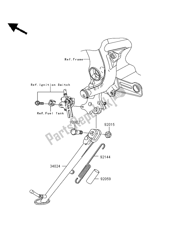 Alle onderdelen voor de Staan van de Kawasaki ER 6F ABS 650 2006