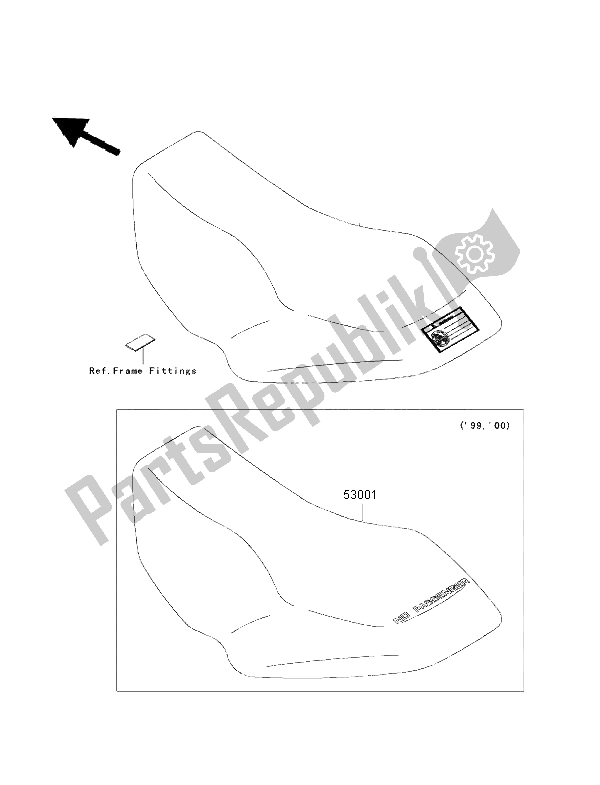 All parts for the Seat of the Kawasaki KVF 300 2000