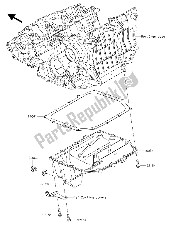 Todas las partes para Colector De Aceite de Kawasaki Ninja H2 1000 2015