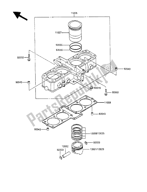 Todas las partes para Cilindro Y Pistón (es) de Kawasaki GPX 600R 1990