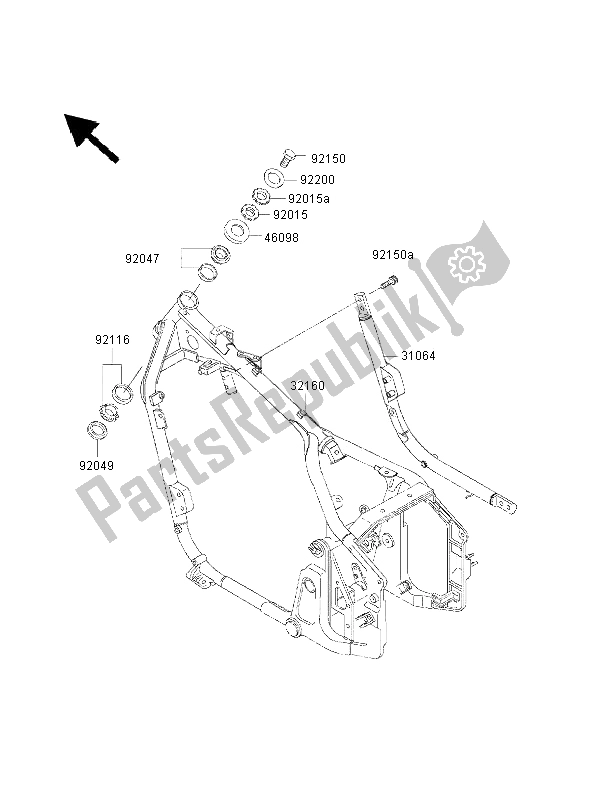 Todas las partes para Marco de Kawasaki VN 800 Classic 2000