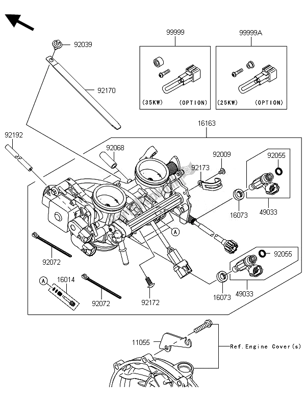 All parts for the Throttle of the Kawasaki ER 6F 650 2014