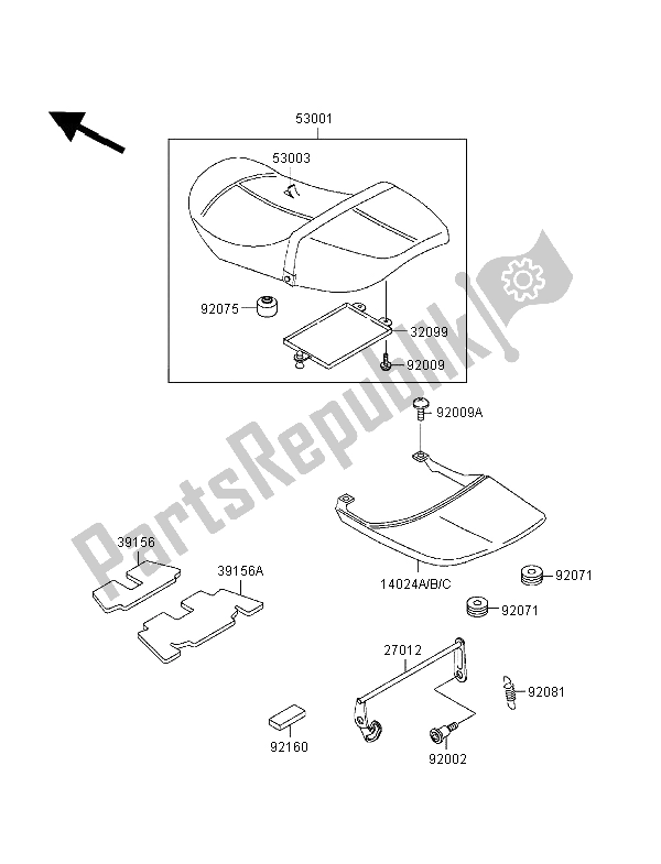 Tutte le parti per il Posto A Sedere del Kawasaki Zephyr 550 1998