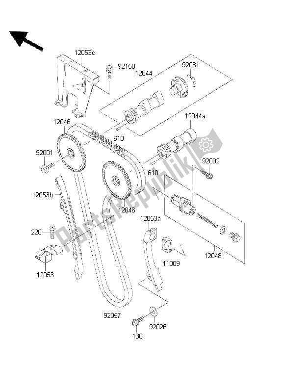 Todas las partes para árbol De Levas Y Tensor de Kawasaki KLR 650 2001