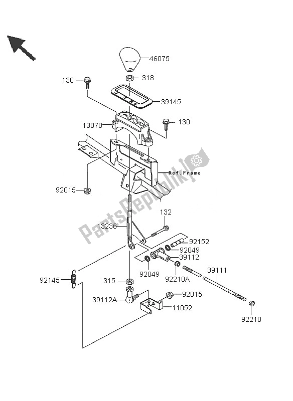 All parts for the Control of the Kawasaki KVF 360 2005