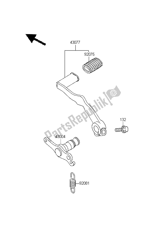 Toutes les pièces pour le Pédale De Frein du Kawasaki KLE 500 1996