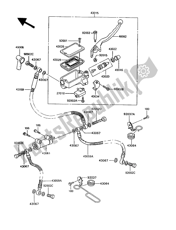 Todas las partes para Cilindro Maestro Delantero de Kawasaki GT 550 1994