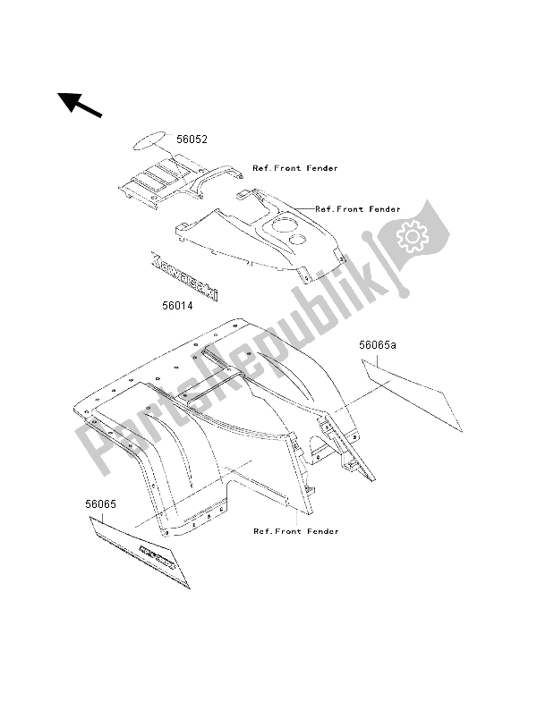 All parts for the Decals of the Kawasaki KLF 300 4X4 2002