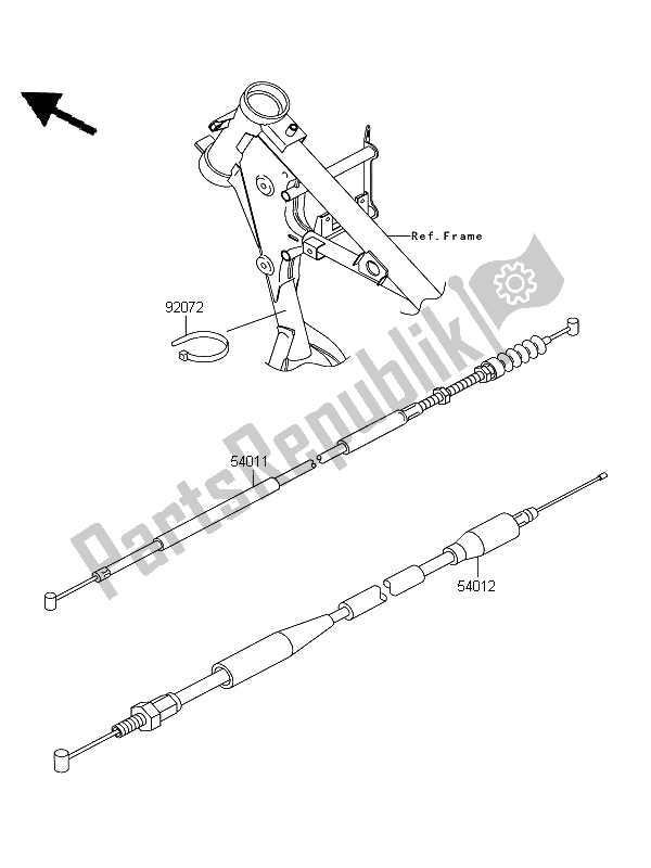 All parts for the Cables of the Kawasaki KX 65 2011