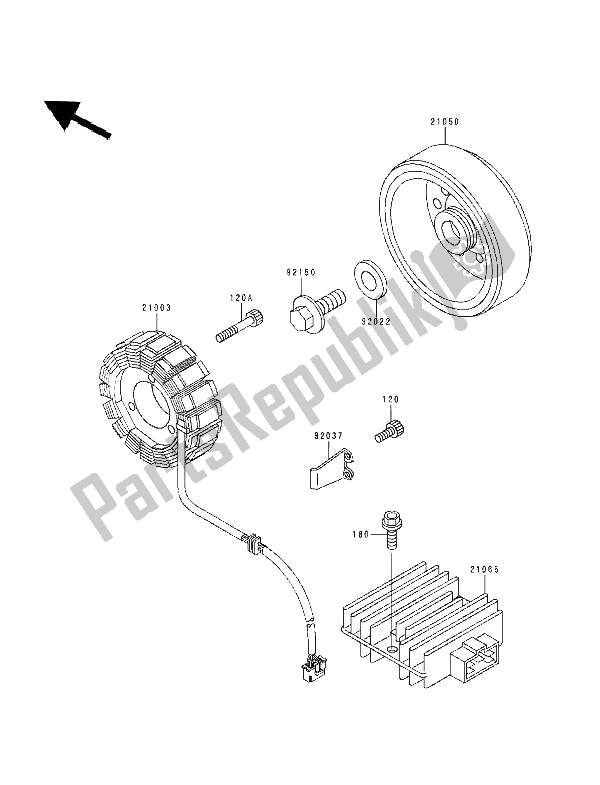 All parts for the Generator of the Kawasaki ZXR 400 1994