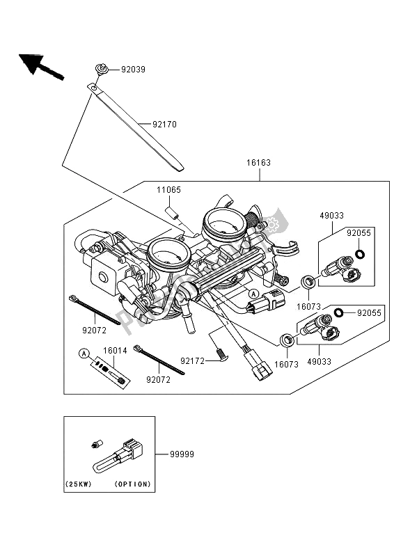 All parts for the Throttle of the Kawasaki Versys 650 2007