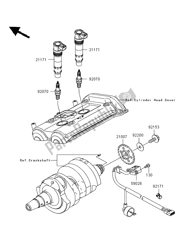 Alle onderdelen voor de Ontbrandingssysteem van de Kawasaki ER 6F ABS 650 2006