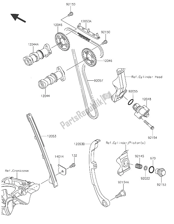 Tutte le parti per il Albero A Camme (s) E Tenditore del Kawasaki Ninja 250 SL 2016