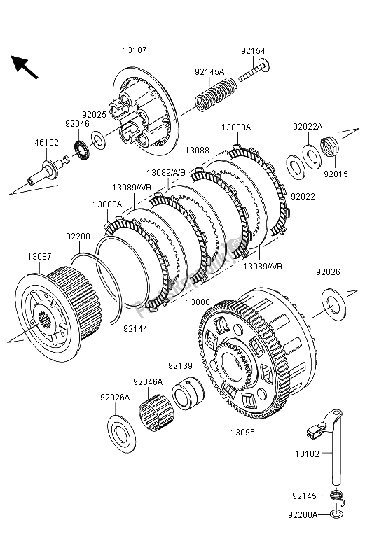 Alle onderdelen voor de Koppeling van de Kawasaki Z 1000 SX ABS 2013