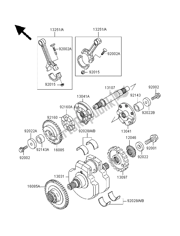 All parts for the Crankshaft of the Kawasaki VN 1500 Classic Tourer 1998