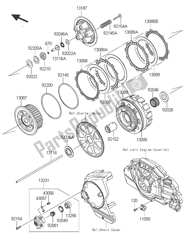 Todas las partes para Embrague de Kawasaki Vulcan 1700 Nomad ABS 2016