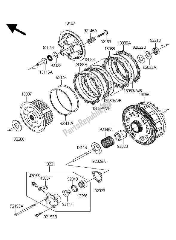 All parts for the Clutch of the Kawasaki ZZR 1400 ABS 2007