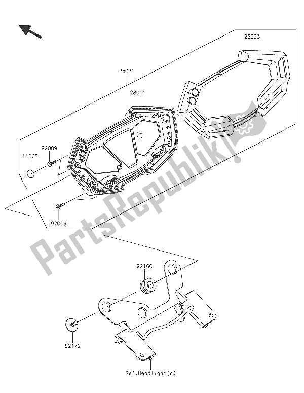 All parts for the Meter(s) of the Kawasaki Z 800 ABS 2016