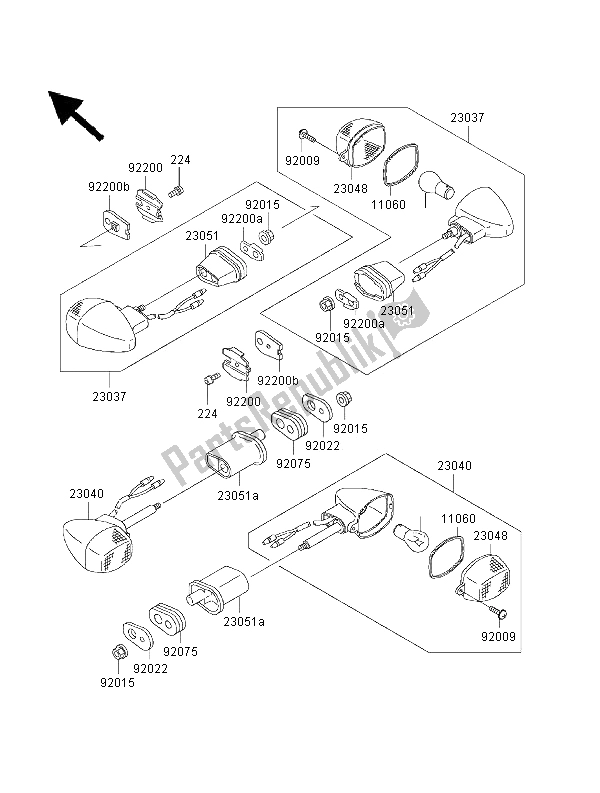 All parts for the Turn Signals of the Kawasaki Ninja ZX 6R 600 2000