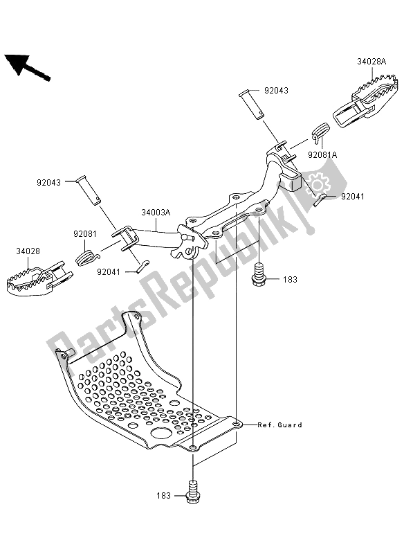 Tutte le parti per il Poggiapiedi del Kawasaki KLX 110 2003