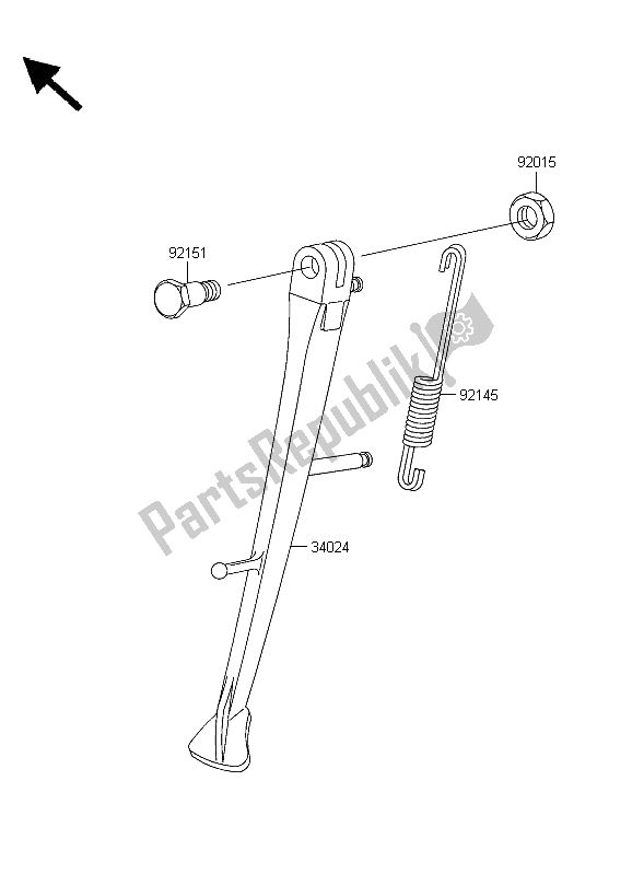 All parts for the Stand of the Kawasaki ZRX 1200R 2006