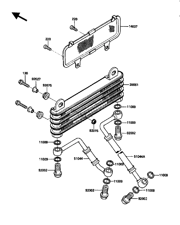 Toutes les pièces pour le Refroidisseur D'huile du Kawasaki GPZ 750R 1986