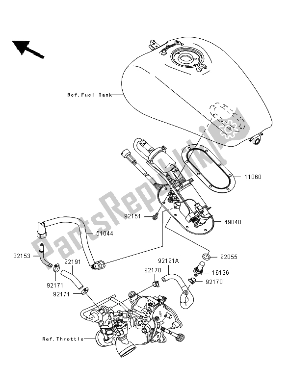 All parts for the Fuel Pump of the Kawasaki VN 1600 Mean Streak 2006