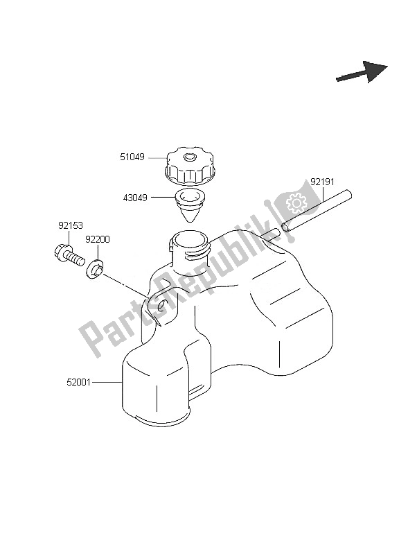 Tutte le parti per il Serbatoio Dell'olio del Kawasaki KFX 50 2005