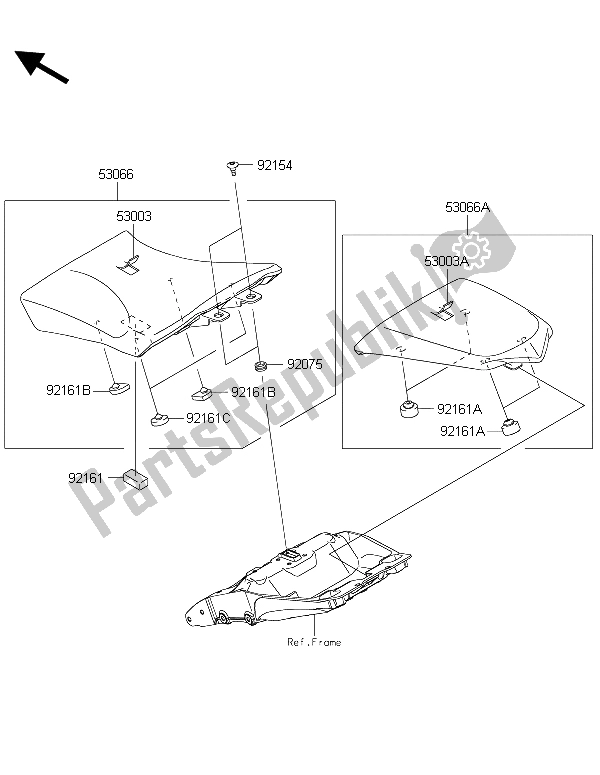 Todas las partes para Asiento de Kawasaki Z 1000 SX ABS 2015