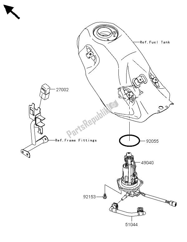 All parts for the Fuel Pump of the Kawasaki KLX 125 2013