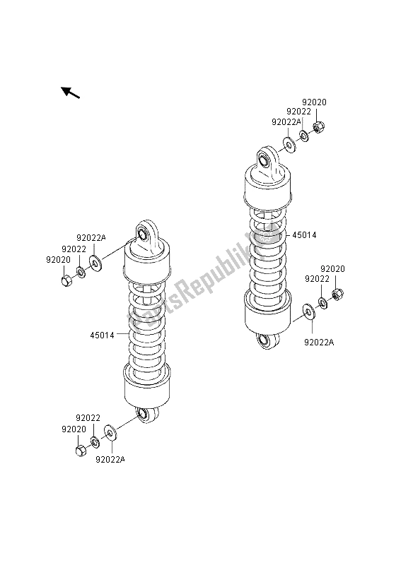 Toutes les pièces pour le Suspension Et Amortisseur du Kawasaki Eliminator 600 1995