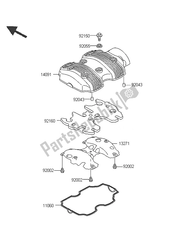 Todas las partes para Cubierta De Tapa De Cilindro de Kawasaki W 650 2005