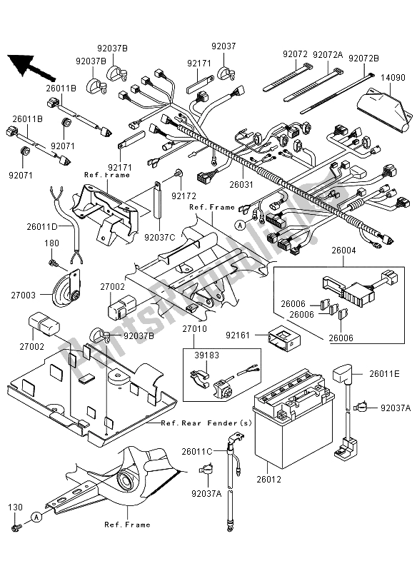 Todas las partes para Equipo Eléctrico Del Chasis de Kawasaki KVF 650 4X4 2006