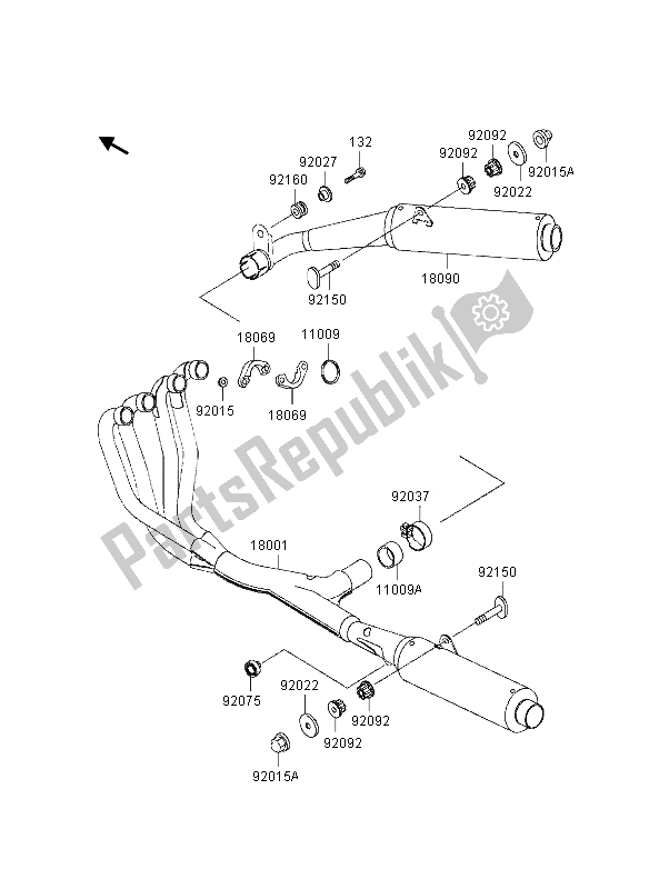 Todas as partes de Silencioso (s) do Kawasaki GPZ 1100 1995