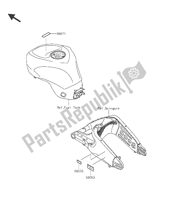 All parts for the Labels of the Kawasaki Ninja ZX 6R 600 2016