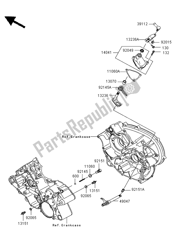 All parts for the Gear Change Mechanism of the Kawasaki KVF 750 4X4 2011