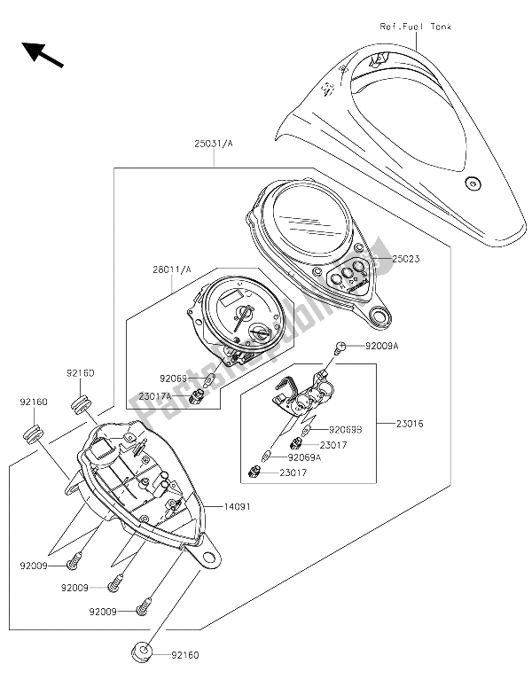 All parts for the Meter(s) of the Kawasaki VN 900 Custom 2015