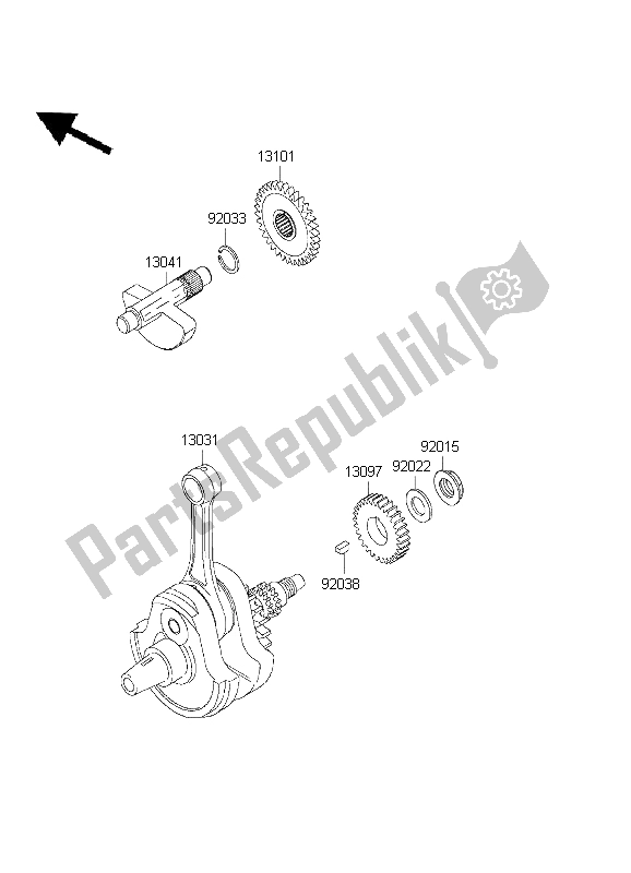 All parts for the Crankshaft of the Kawasaki KLX 300R 1999