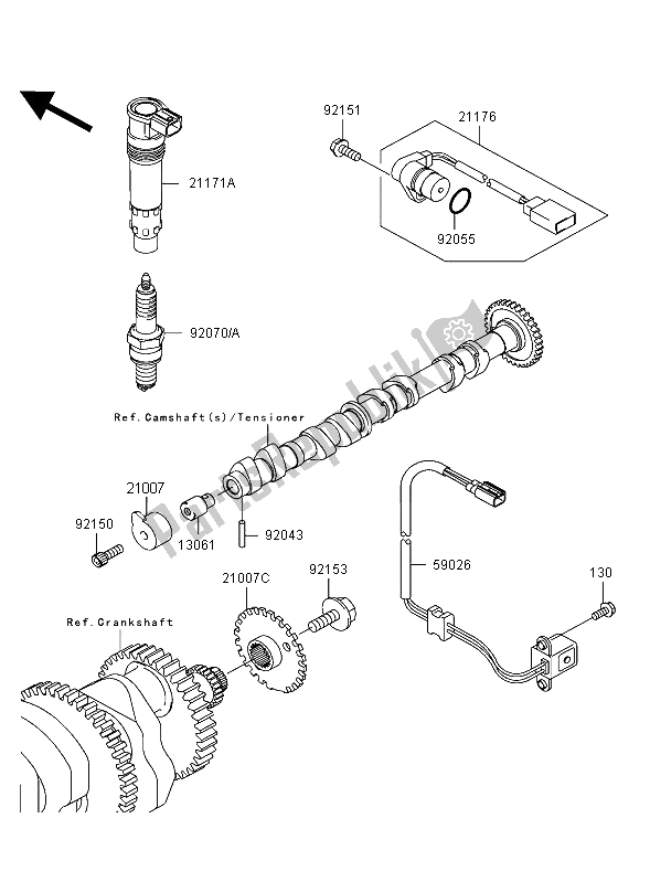 All parts for the Ignition System of the Kawasaki Ninja ZX 12R 1200 2004